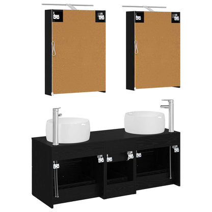 Bathroom Furniture Set 5 pcs Black Oak