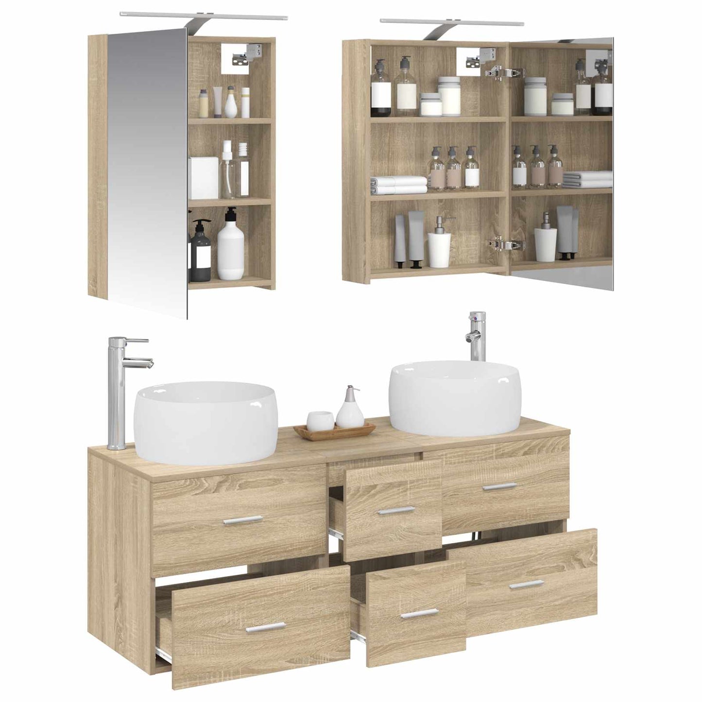 Bathroom Furniture Set 5 pcs Sonoma Oak