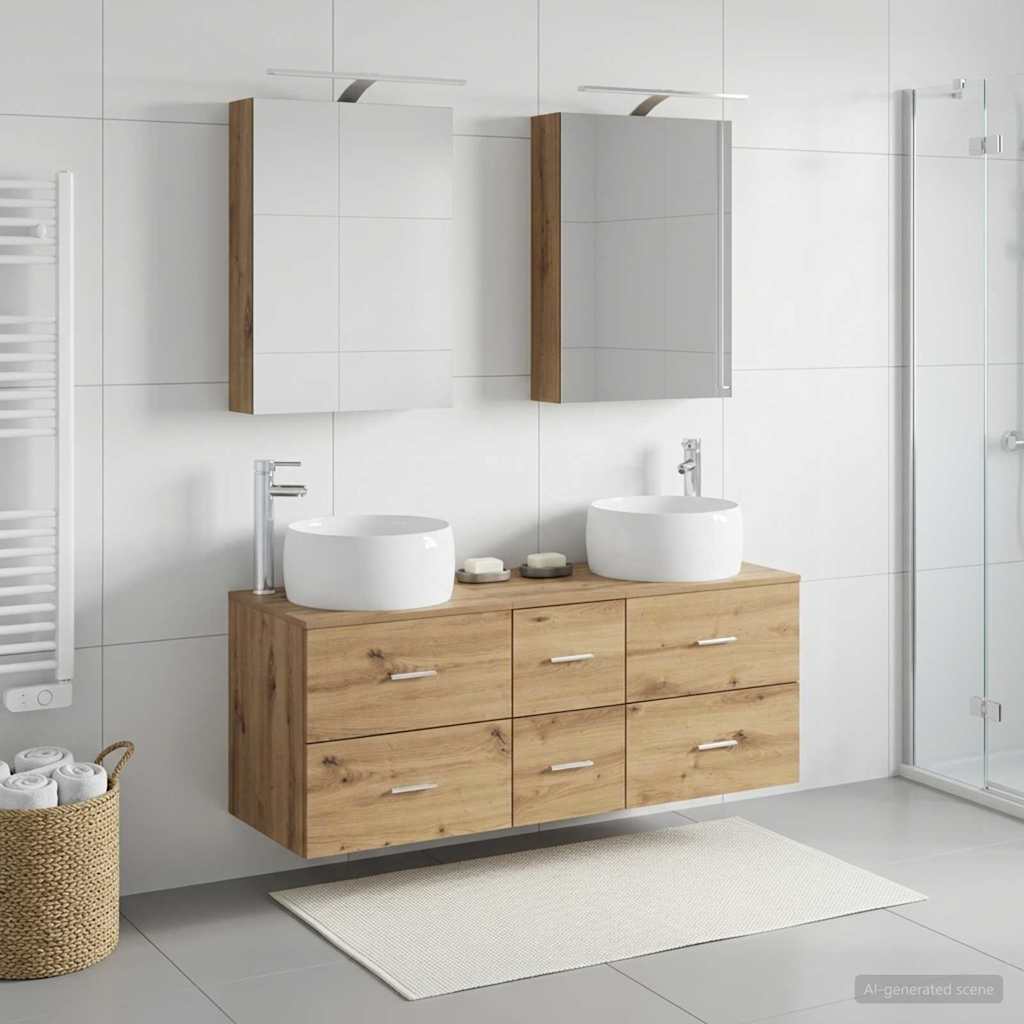 Bathroom Furniture Set 5 pcs Artisan Oak