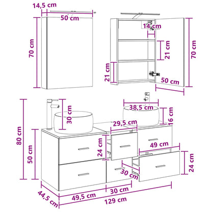 Bathroom Furniture Set 5 pcs Artisan Oak