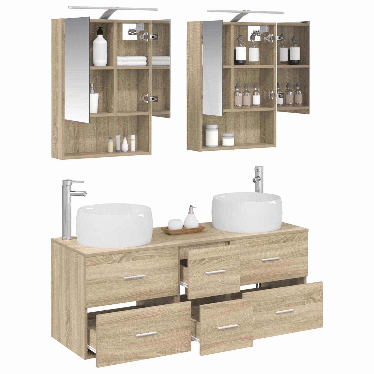 Bathroom Furniture Set 5 pcs Sonoma Oak