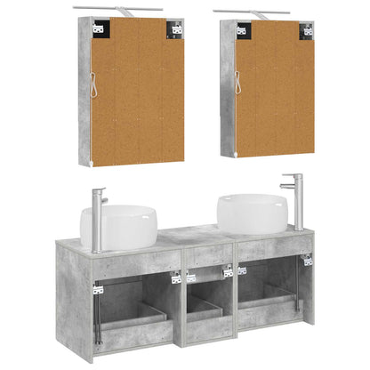 Bathroom Furniture Set 5 pcs Concrete Grey