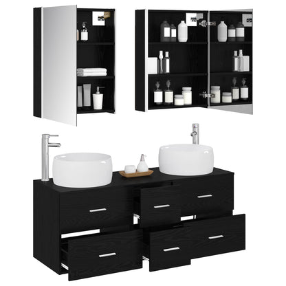 Bathroom Furniture Set 5 pcs Black Oak