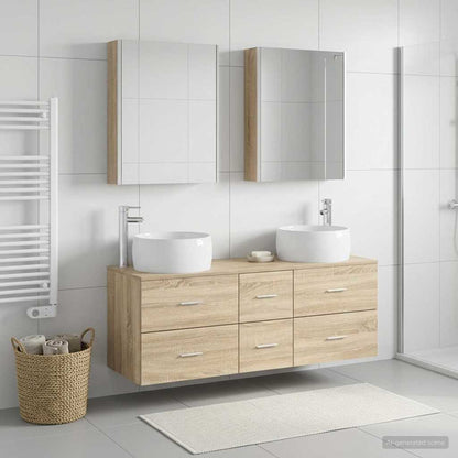 Bathroom Furniture Set 5 pcs Sonoma Oak