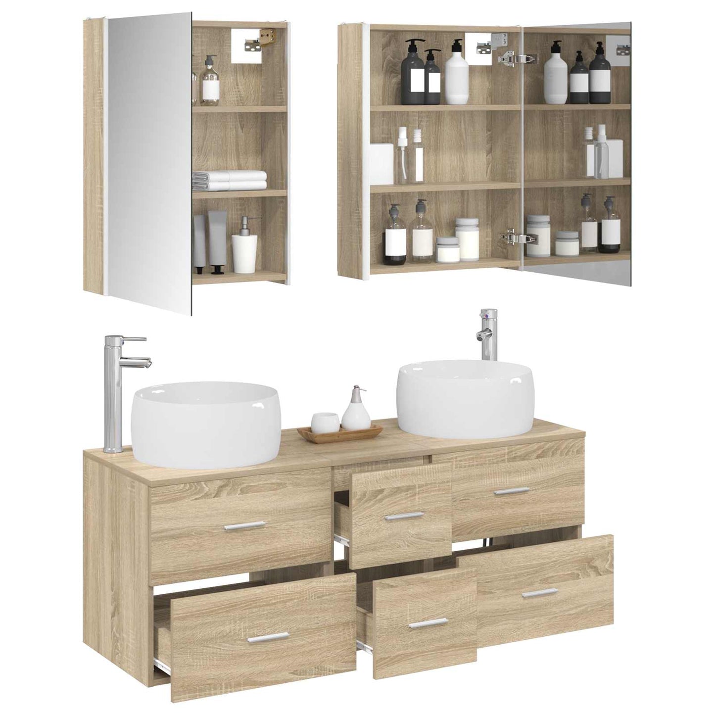 Bathroom Furniture Set 5 pcs Sonoma Oak