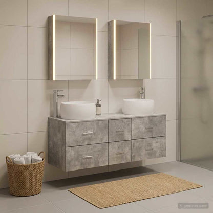 Bathroom Furniture Set 5 pcs Concrete Grey