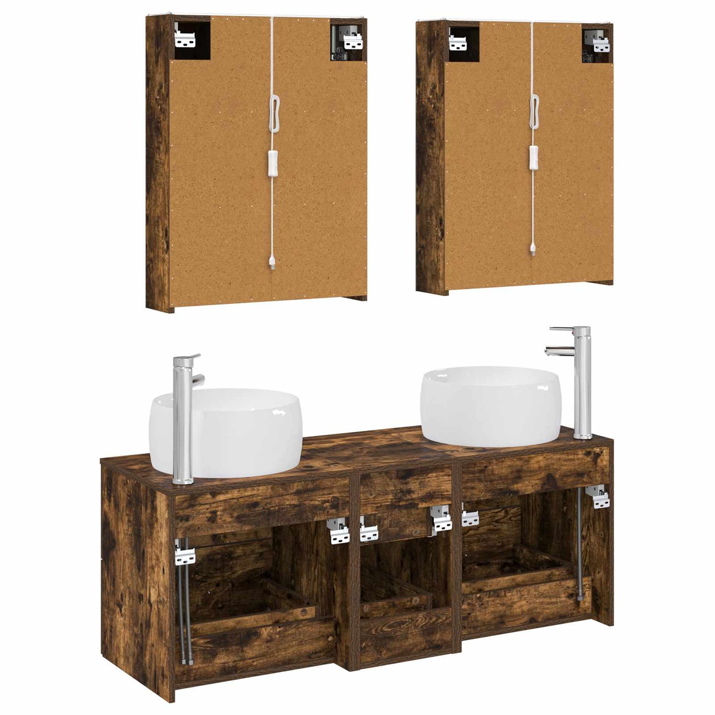 Bathroom Furniture Set 5 pcs Smoked Oak