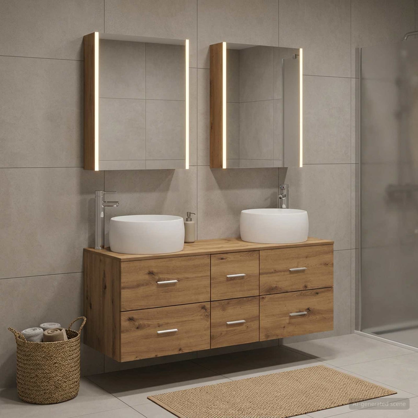 Bathroom Furniture Set 5 pcs Artisan Oak