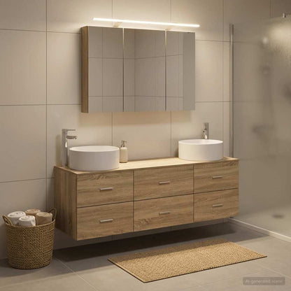 Bathroom Furniture Set 4 pcs Sonoma Oak