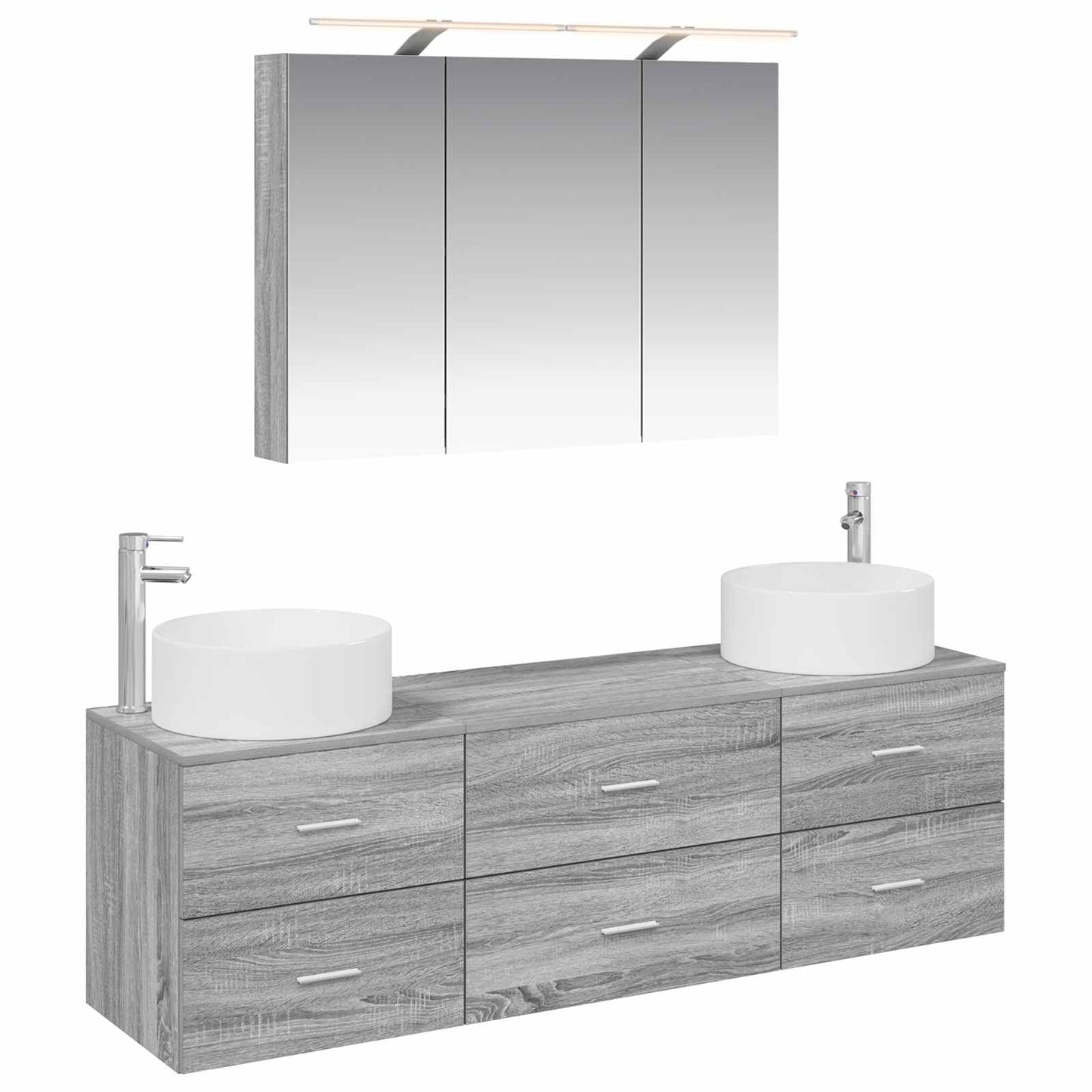 Bathroom Furniture Set 4 pcs Grey Sonoma