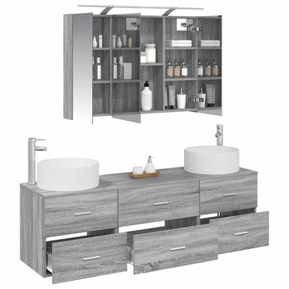 Bathroom Furniture Set 4 pcs Grey Sonoma