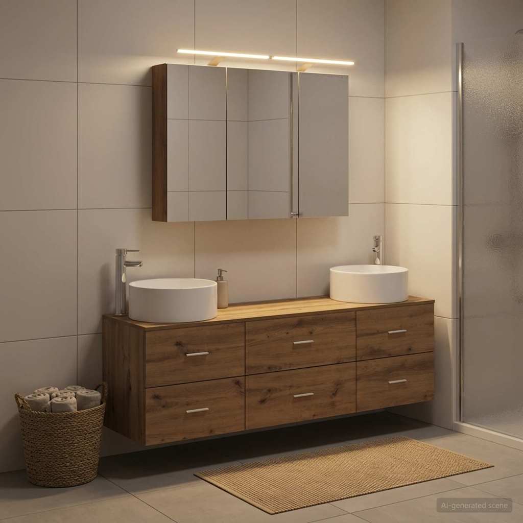 Bathroom Furniture Set 4 pcs Artisan Oak