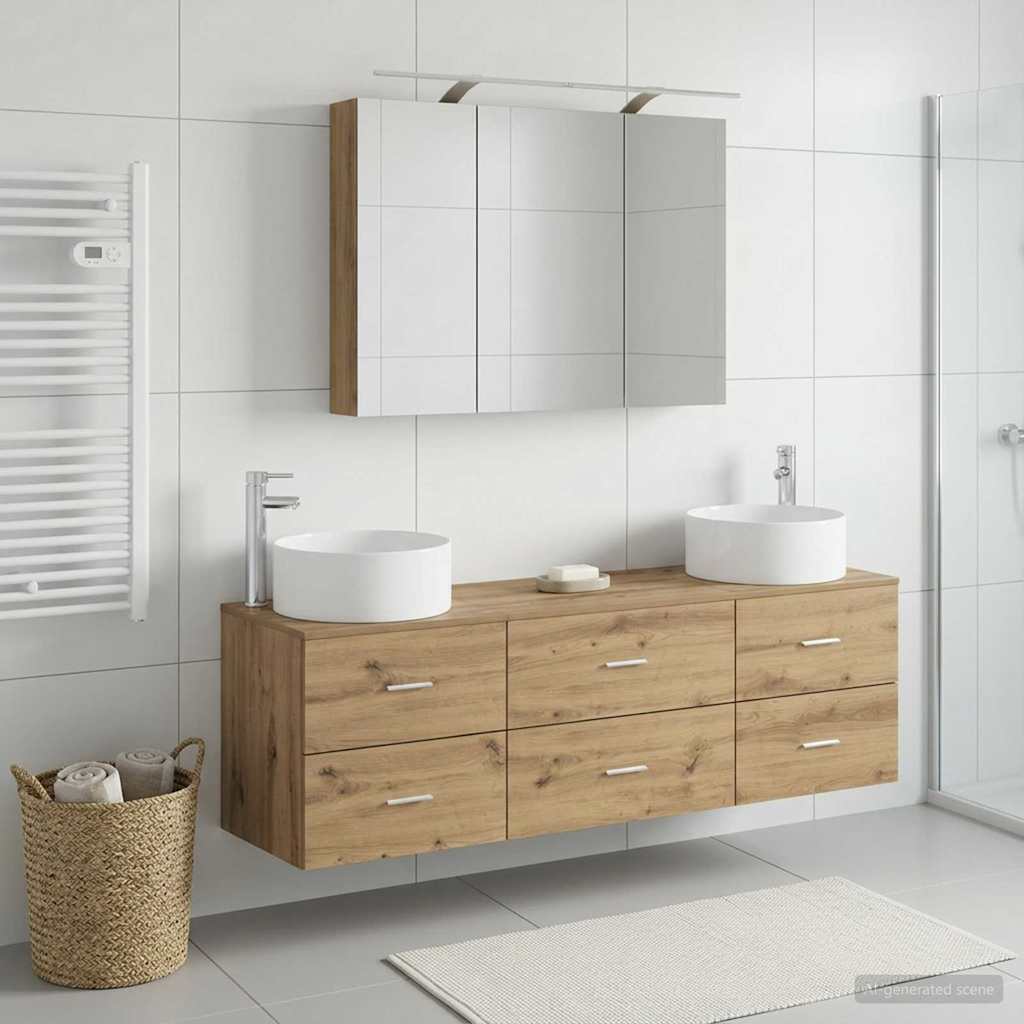 Bathroom Furniture Set 4 pcs Artisan Oak