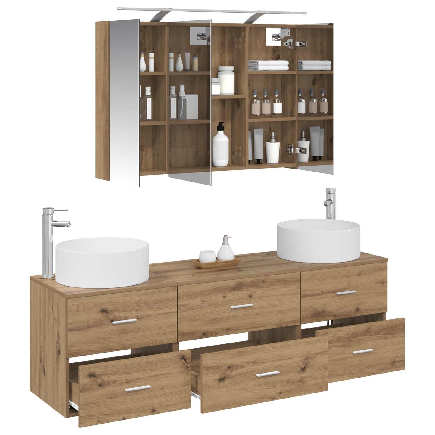 Bathroom Furniture Set 4 pcs Artisan Oak