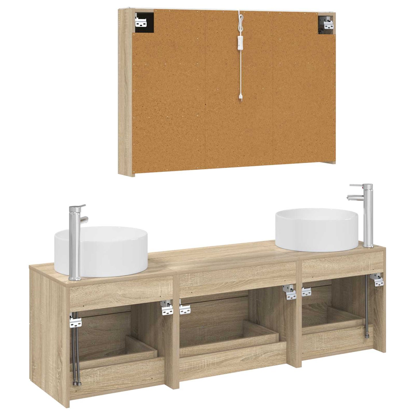 Bathroom Furniture Set 4 pcs Sonoma Oak