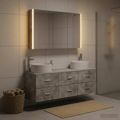 Bathroom Furniture Set 4 pcs Concrete Grey