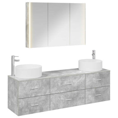 Bathroom Furniture Set 4 pcs Concrete Grey