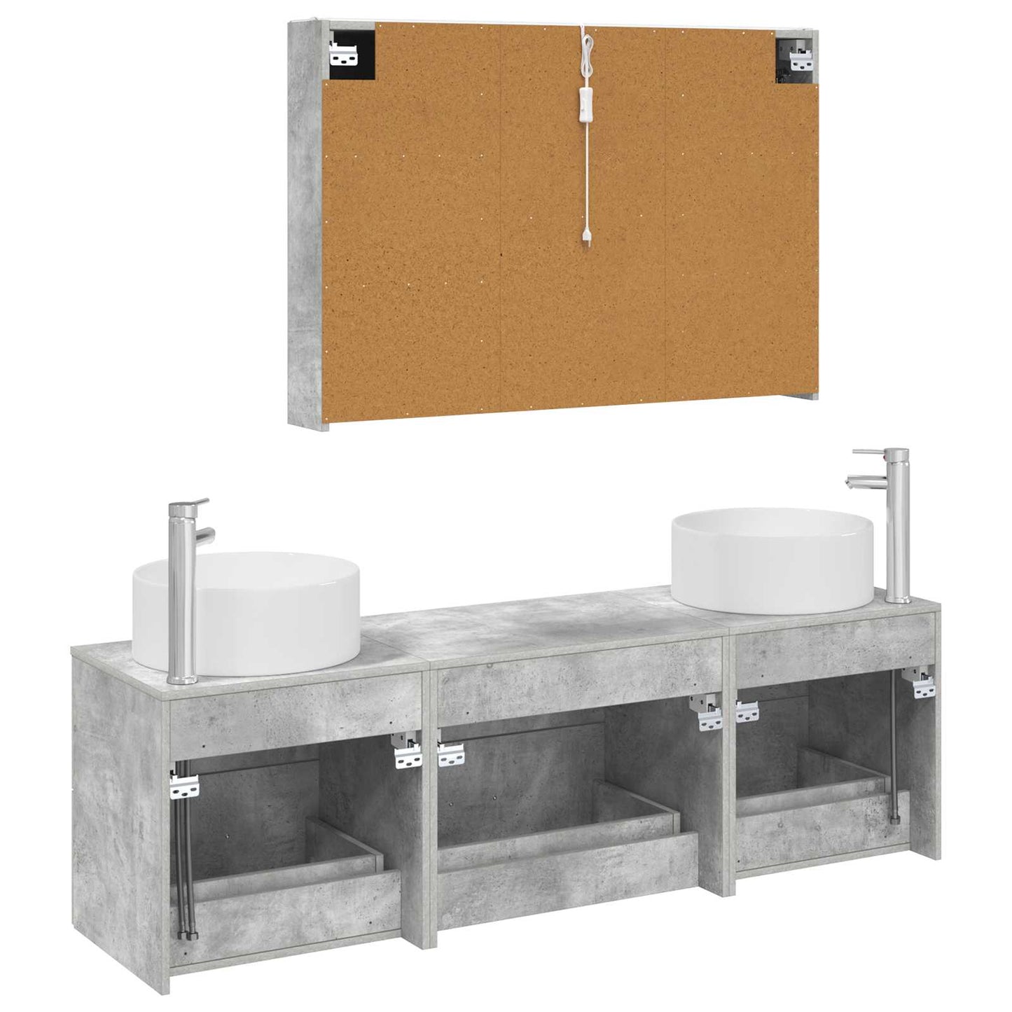 Bathroom Furniture Set 4 pcs Concrete Grey