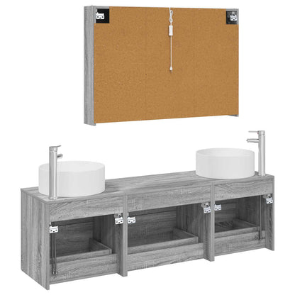 Bathroom Furniture Set 4 pcs Grey Sonoma