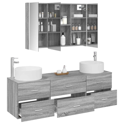 Bathroom Furniture Set 4 pcs Grey Sonoma