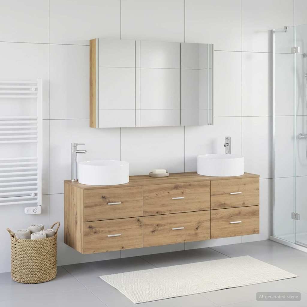 Bathroom Furniture Set 4 pcs Artisan Oak