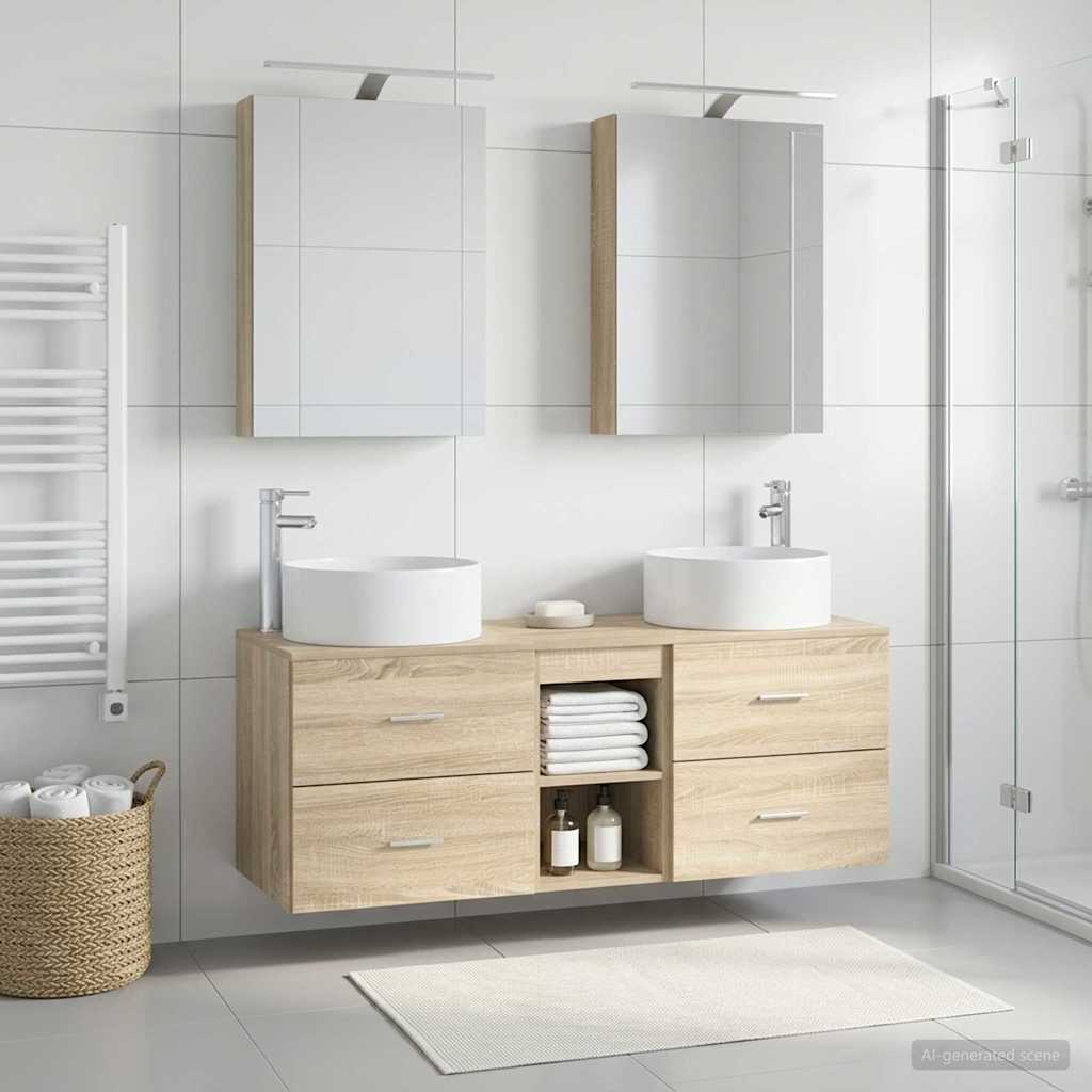 Bathroom Furniture Set 5 pcs Sonoma Oak