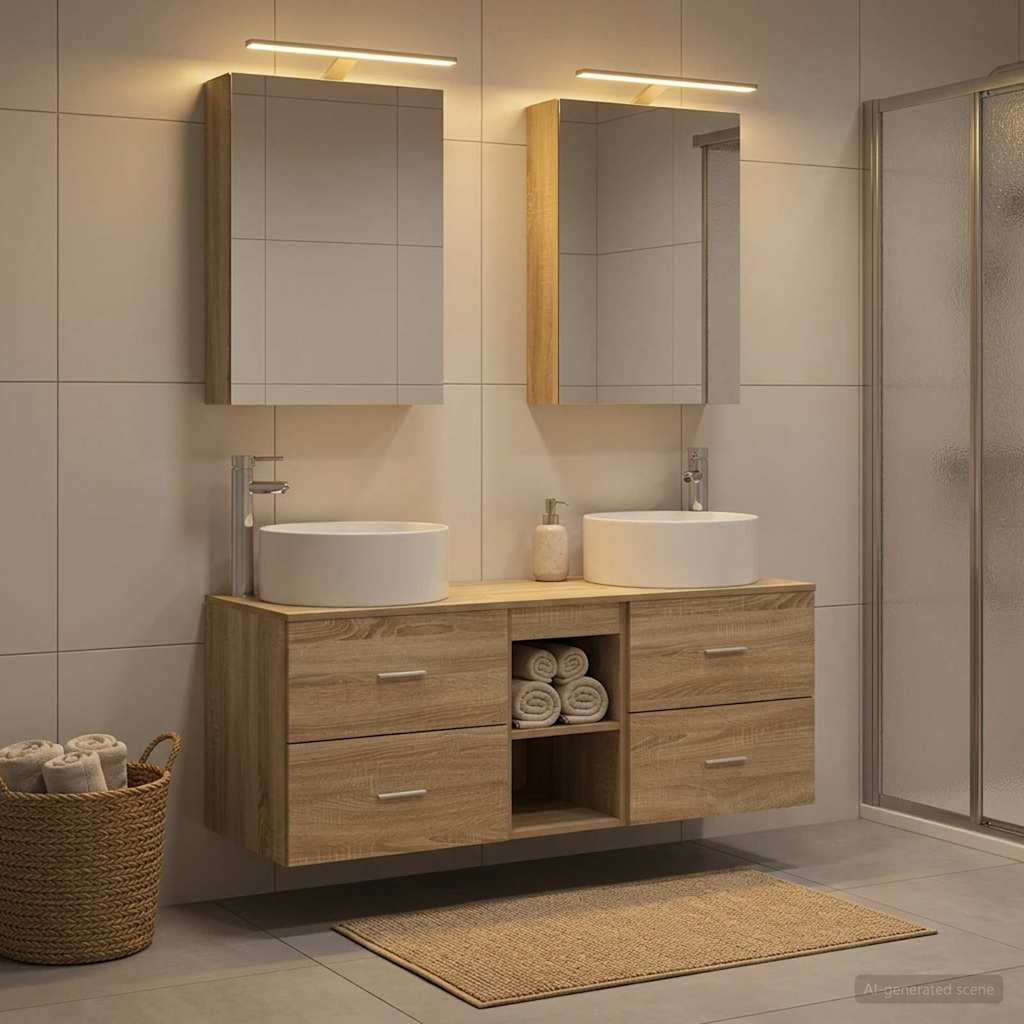 Bathroom Furniture Set 5 pcs Sonoma Oak