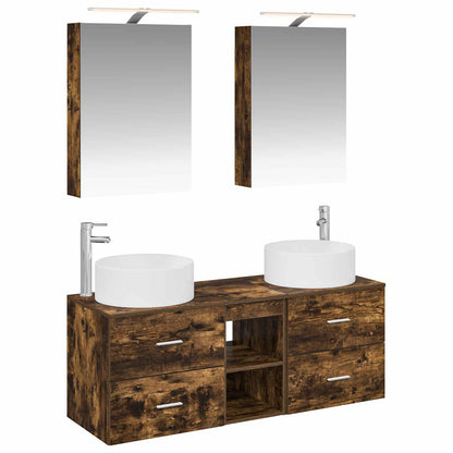 Bathroom Furniture Set 5 pcs Smoked Oak