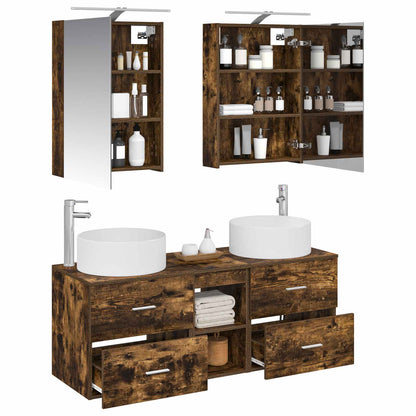 Bathroom Furniture Set 5 pcs Smoked Oak