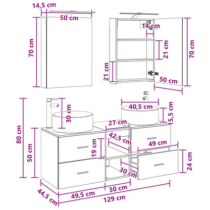 Bathroom Furniture Set 5 pcs Smoked Oak