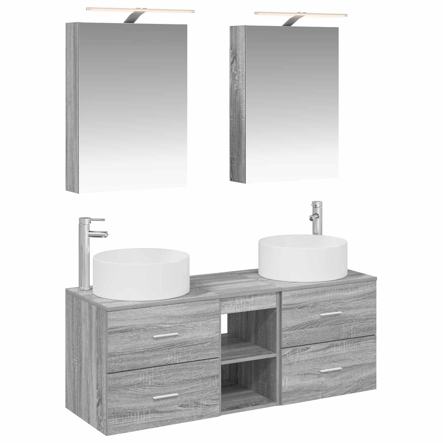 Bathroom Furniture Set 5 pcs Grey Sonoma