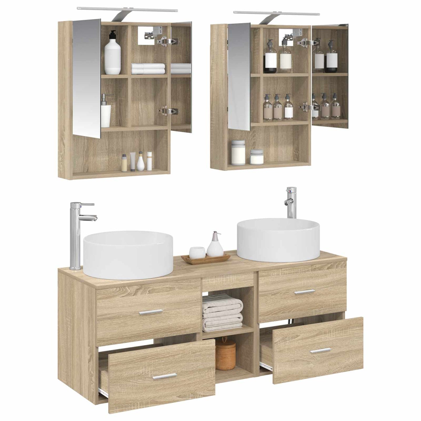 Bathroom Furniture Set 5 pcs Sonoma Oak