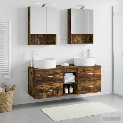 Bathroom Furniture Set 5 pcs Smoked Oak
