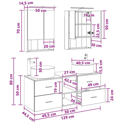 Bathroom Furniture Set 5 pcs Artisan Oak