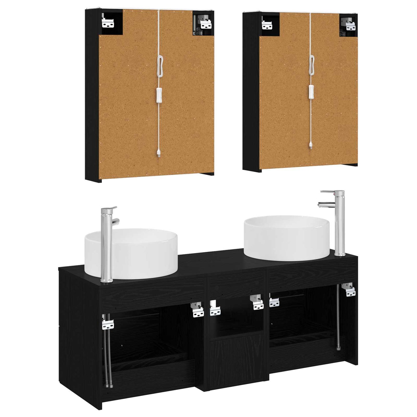 Bathroom Furniture Set 5 pcs Black Oak