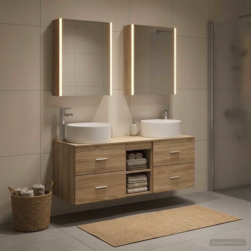 Bathroom Furniture Set 5 pcs Sonoma Oak