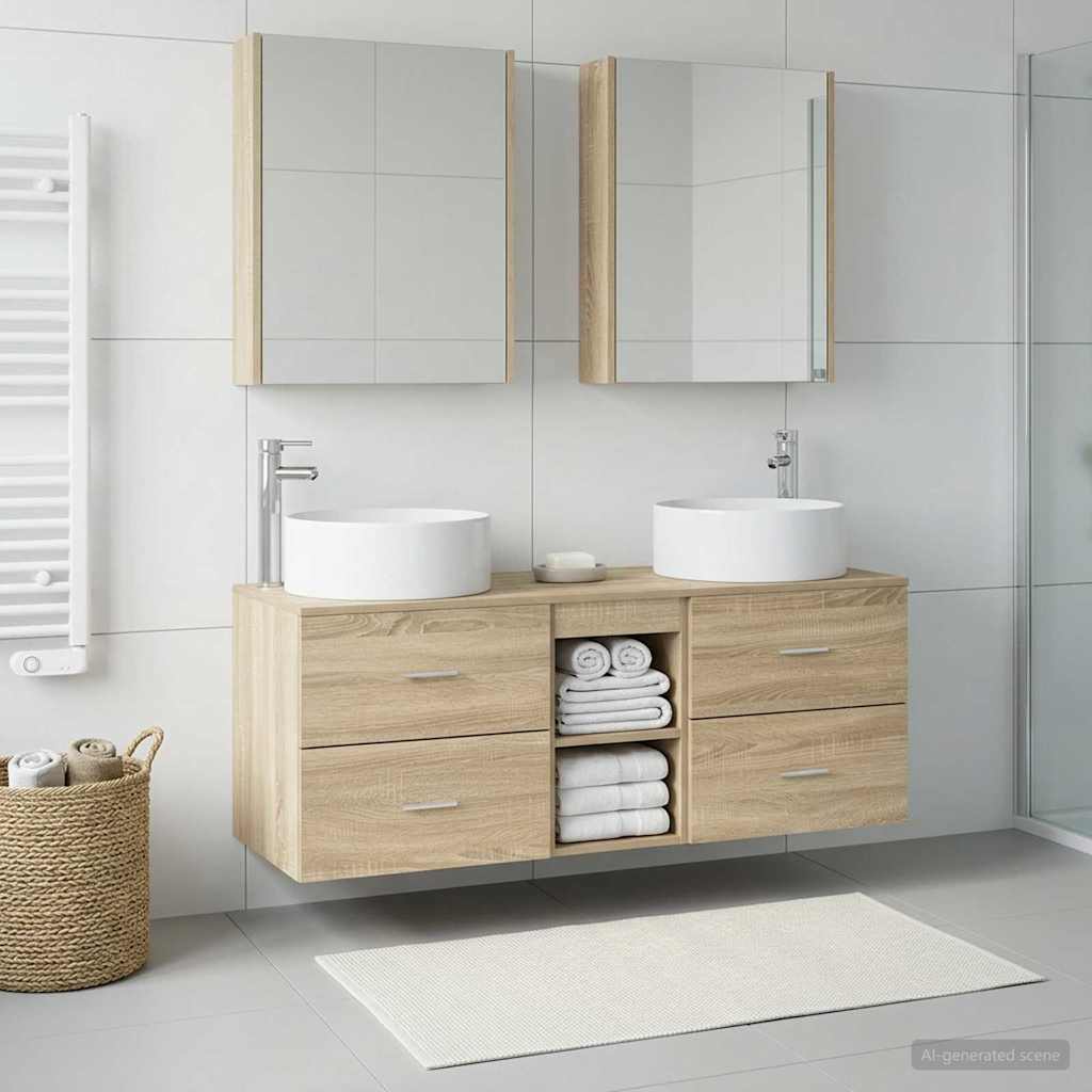 Bathroom Furniture Set 5 pcs Sonoma Oak
