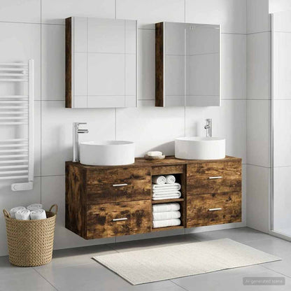 Bathroom Furniture Set 5 pcs Smoked Oak