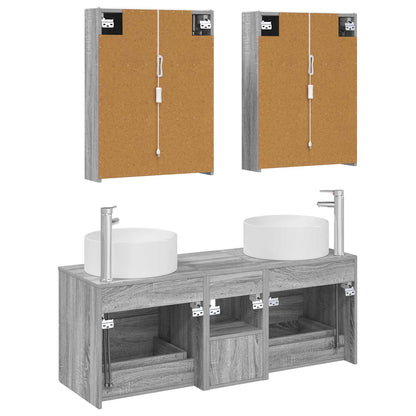 Bathroom Furniture Set 5 pcs Grey Sonoma