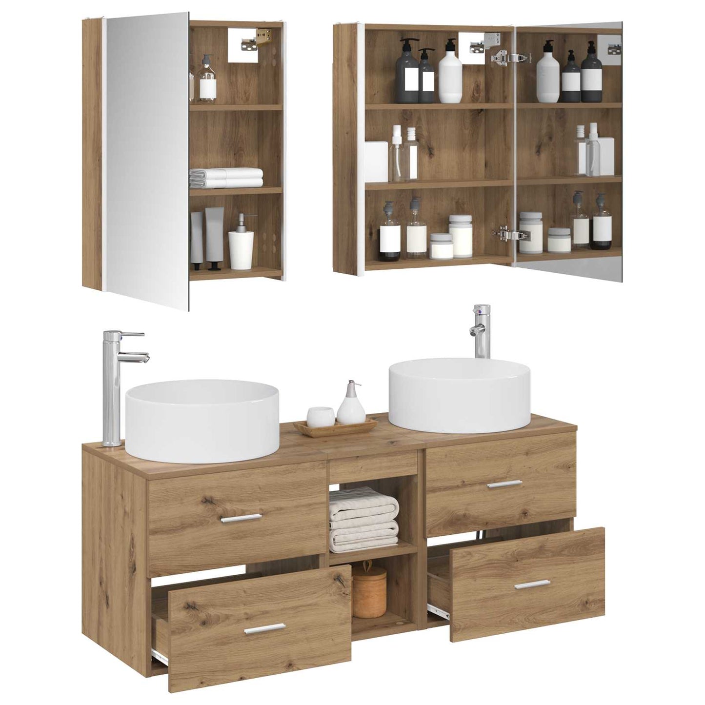 Bathroom Furniture Set 5 pcs Artisan Oak