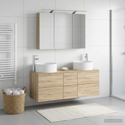 Bathroom Furniture Set 4 pcs Sonoma Oak