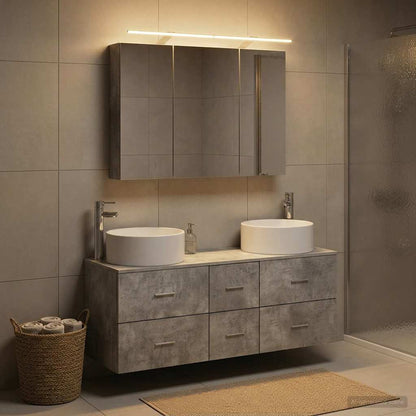 Bathroom Furniture Set 4 pcs Concrete Grey