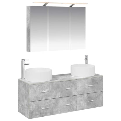 Bathroom Furniture Set 4 pcs Concrete Grey