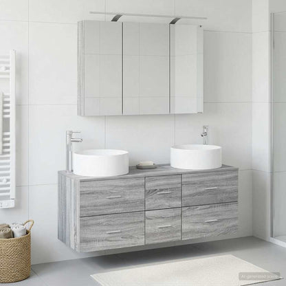 Bathroom Furniture Set 4 pcs Grey Sonoma