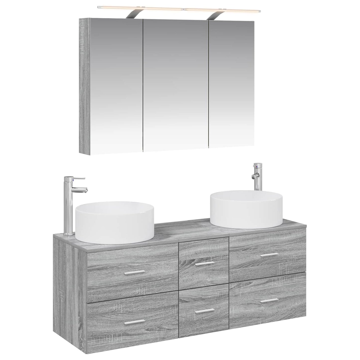 Bathroom Furniture Set 4 pcs Grey Sonoma