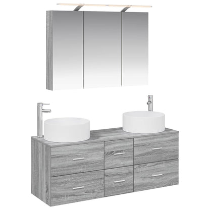 Bathroom Furniture Set 4 pcs Grey Sonoma