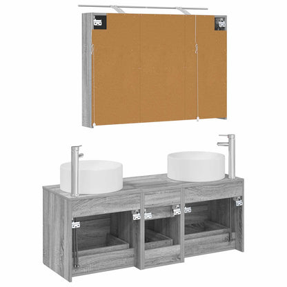 Bathroom Furniture Set 4 pcs Grey Sonoma