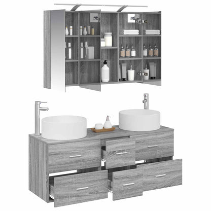 Bathroom Furniture Set 4 pcs Grey Sonoma
