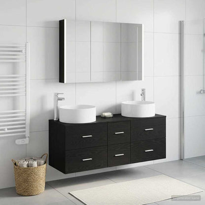 Bathroom Furniture Set 4 pcs Black Oak