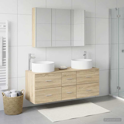 Bathroom Furniture Set 4 pcs Sonoma Oak